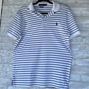 Custom striped  slim fit short sleeve Polo Short